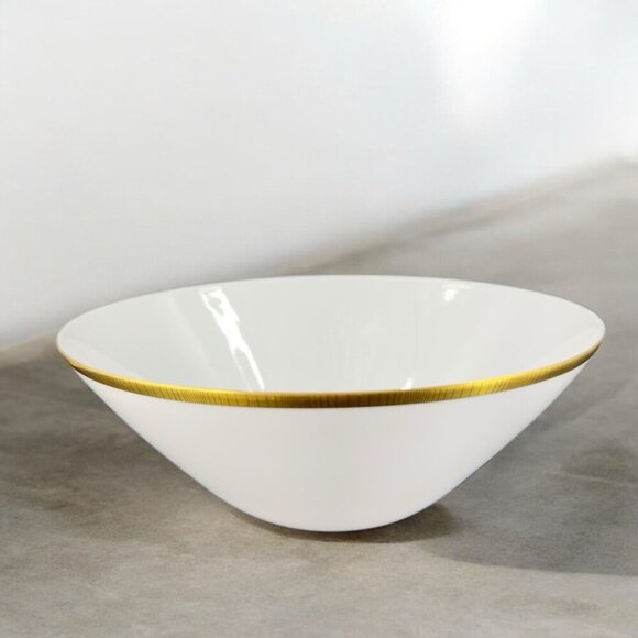 Rosenthal Porcelain White Gold Black Lines Serving Dish Bowl Made In Germany VTG - Picture 1 of 12